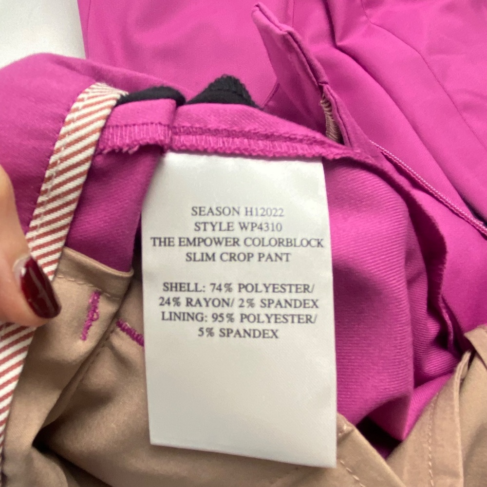 WILDFANG The Empower Colorblock Suit Tux Blazer & Slim Crop Pant Orchid Black - Picture 16 of 16